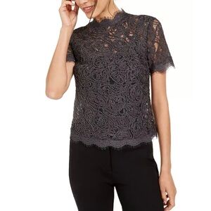 *ZARA* Trafaluc Grey Lace Crop Top